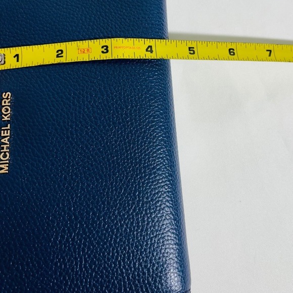 Michael Kors Women's Jet Set Travel Double Zip Leather Wristlet Wallet Navy - Picture 8 of 10